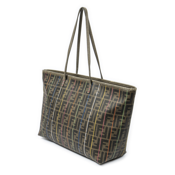 Fendi Spalmati Striped Roll Tote - Picture 2 of 8